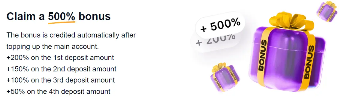 Bonus for the First Deposit Bonus for the First Deposit