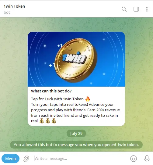 Telegram bot 1 win Telegram bot 1 win
